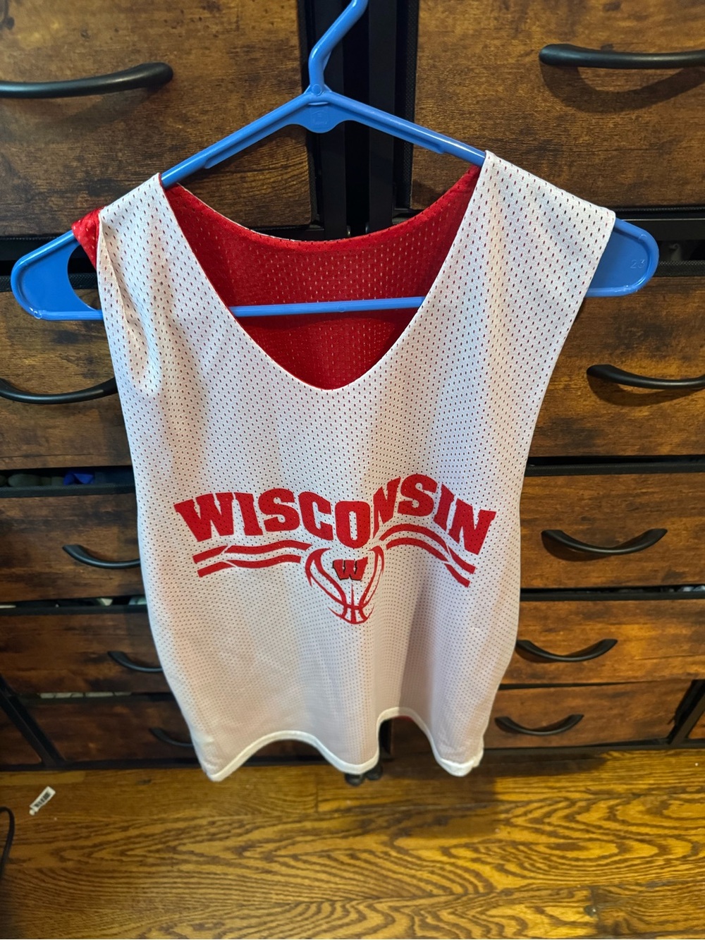 Wisconsin Red & White Reversible Mesh Jersey